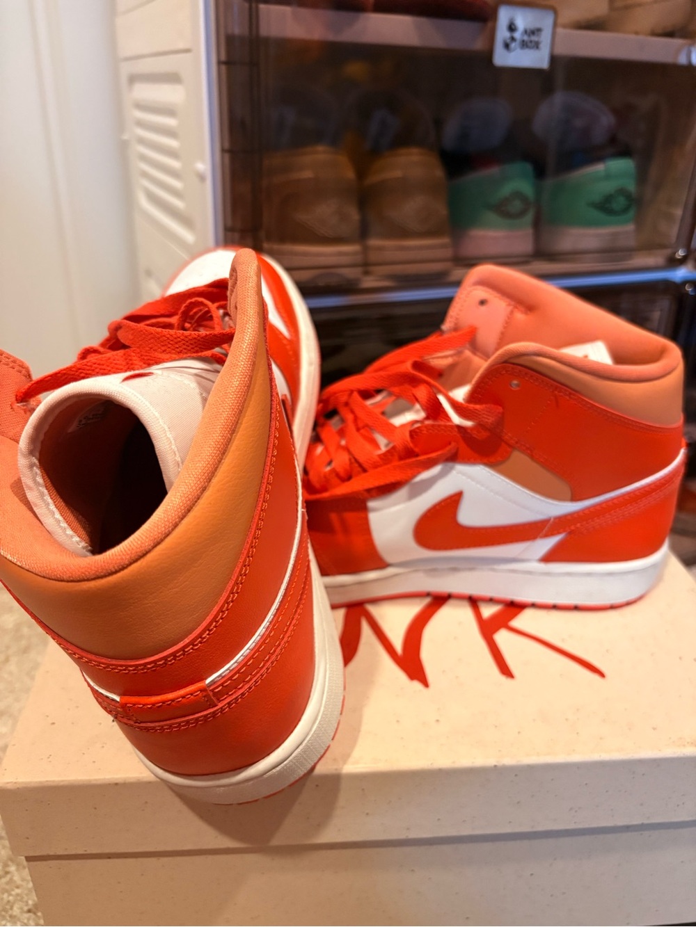Women’s Jordan 1s Orange, White
